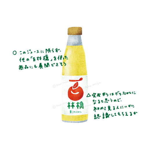 もしリンゴジュースのラベルデザインの依頼がきたら Hachinana Design ハチナナデザイン